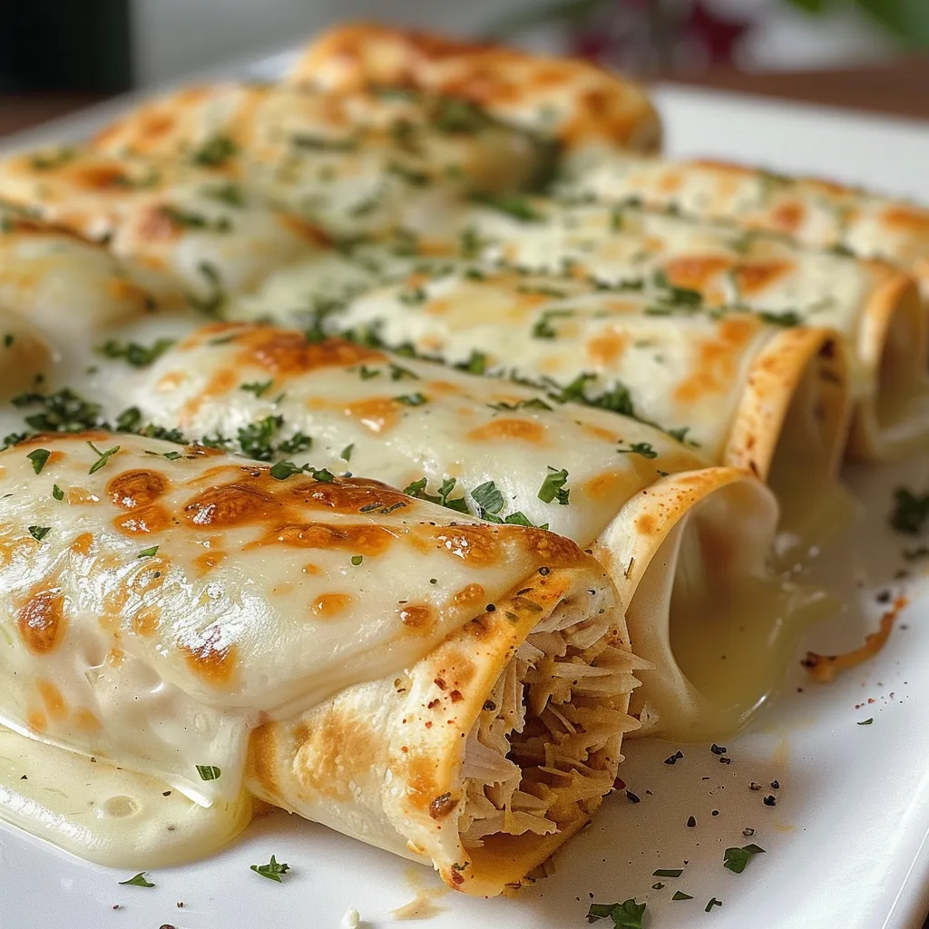 Deliciosos Rollitos de Pollo y Queso, presentados en un plato atractivo.