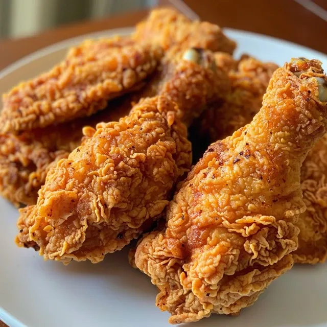 Disfruta del Sabor del Pollo KFC Sin Culpa: Receta Saludable en Freidora de Aire Deliciosa porción de pollo frito en freidora de aire con un acabado dorado.