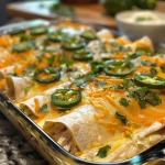 Vista lateral de enchiladas con textura jugosa y queso gratinado.