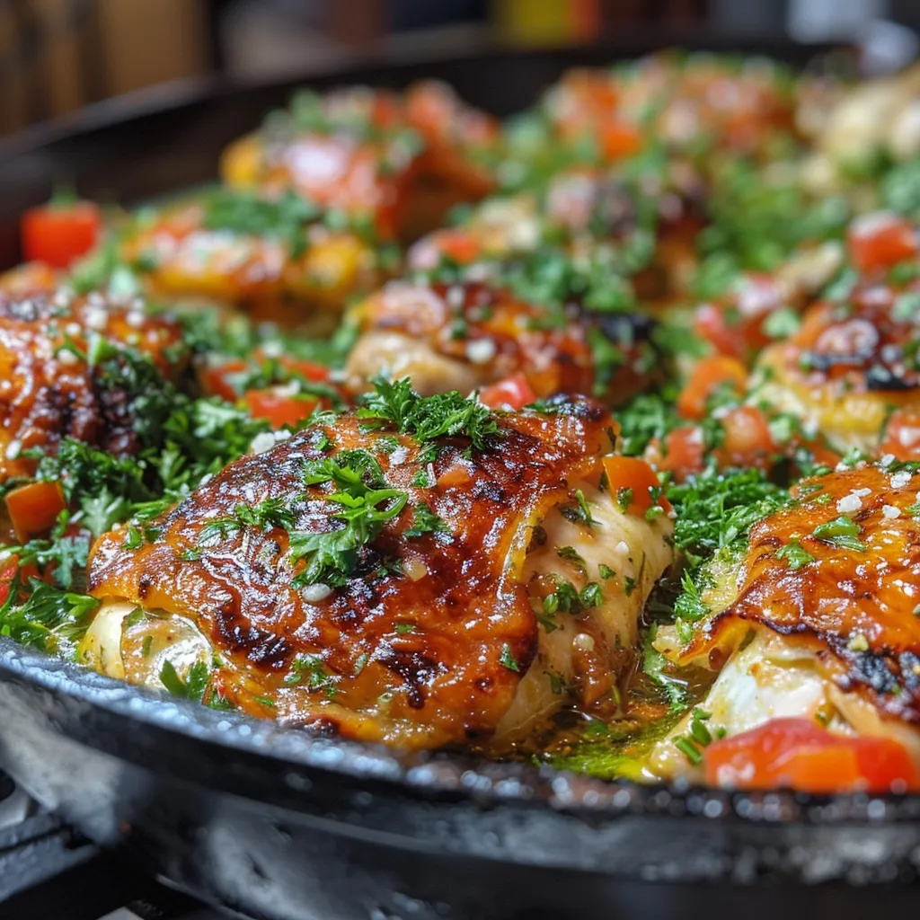 Vista lateral de pollo gratinado con queso mozzarella y salsa roja.