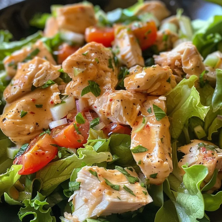 Descubre la Ensalada de Pollo Ranch Saludable: Frescura y Sabor en Cada Bocado Tazón de ensalada de pollo ranch, con lechuga, tomates cherry y aderezo visible.