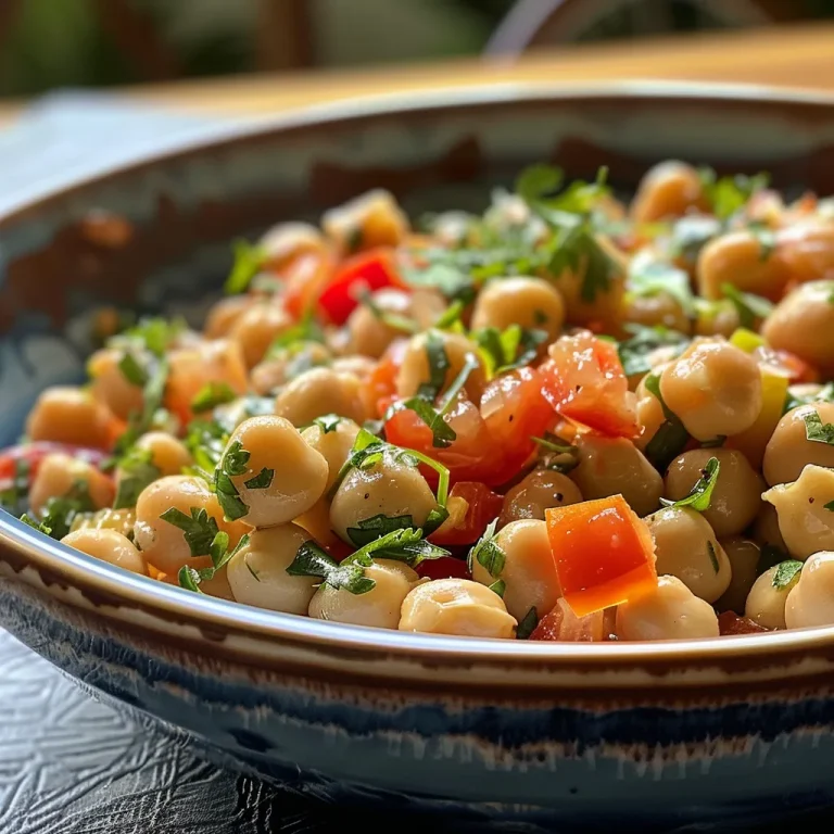 Ensalada de garbanzos con ingredientes frescos, captura desde un costado.