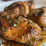 Vista lateral de pollo rebozado, mostrando su exterior crujiente y jugoso interior.