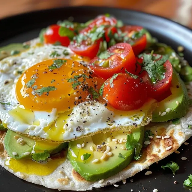 Explora el Sabor Fresco de la Tostada de Aguacate: Una Delicia Creativa Nahaufnahme einer Tostada de Aguacate mit frischen Zutaten.