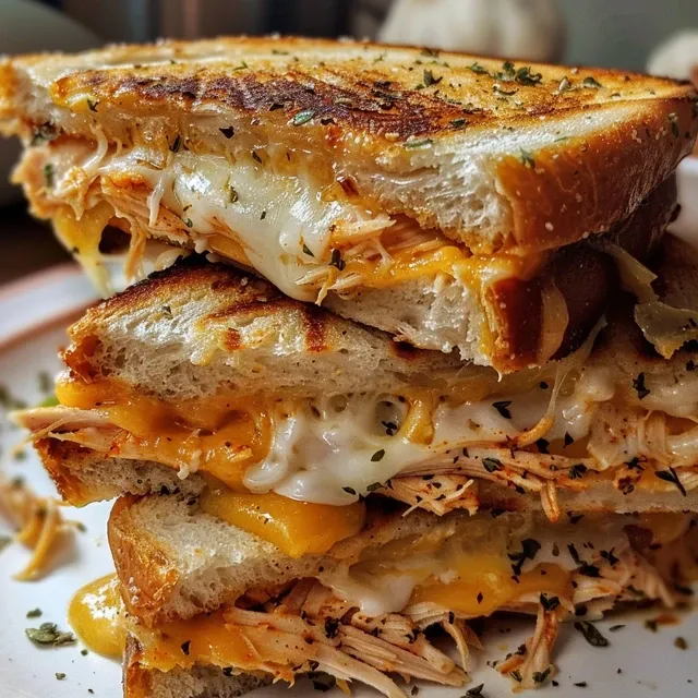 Imagen de un Panini de pollo con ingredientes frescos visibles.