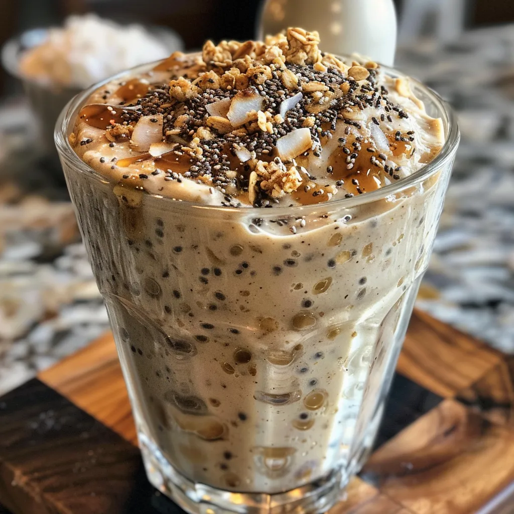 Un primer plano de avena clásica con semillas de chía y canela.