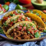 Tacos de tofu con ingredientes frescos.