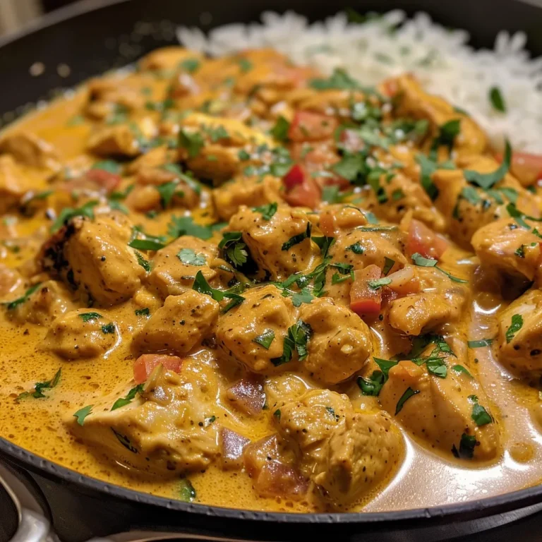 Imagen de Curry Pollo Cremoso con ingredientes visibles, como pollo y salsa aromática.