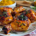 Primer plano de la Delicia de Pollo a la Barbacoa con Miel, resaltando su brillo y textura.