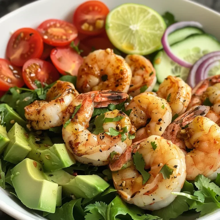 Descubre la Frescura Ensalada de Camarones y Aguacate para Sorprender Ensalada de camarones y aguacate con ingredientes frescos y coloridos.
