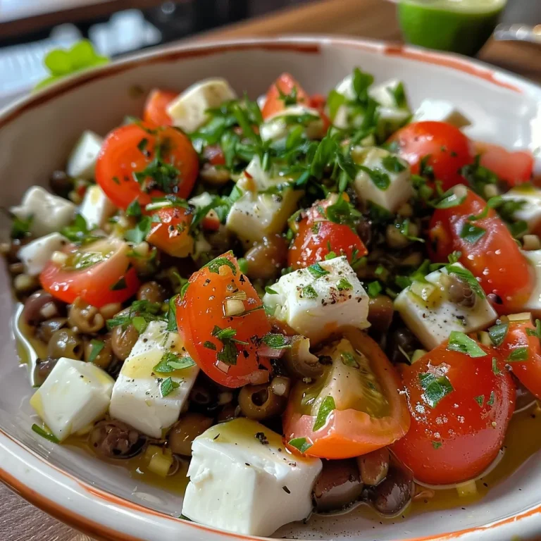 Ensalada de lentejas con pepino y pimiento, vista lateral.