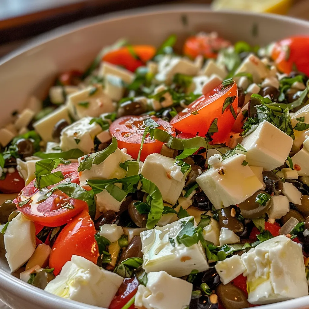 Primer plano de ensalada de lentejas con ingredientes frescos.