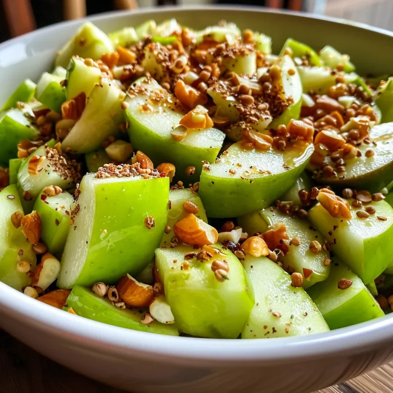 Tazón de ensalada fresca con apio, manzana y frutos secos.