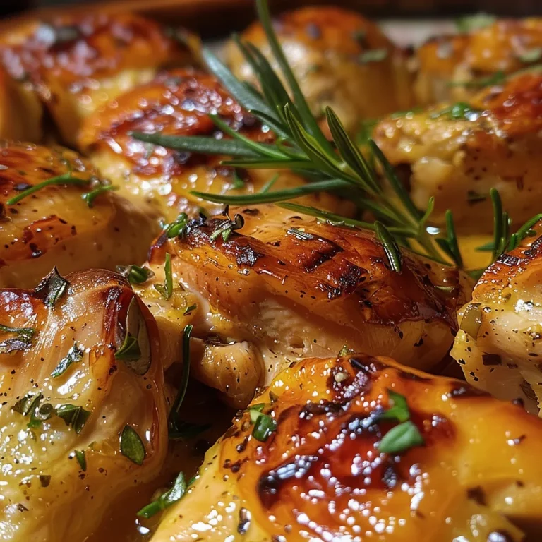 Primer plano de un plato con muslos de pollo y patatas al horno.