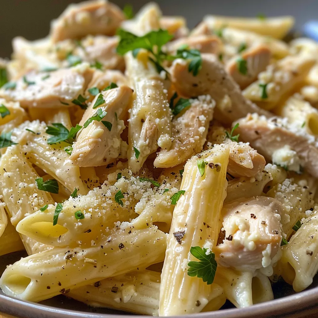 Espaguetis en un bol con crema de ricotta y queso parmesano.