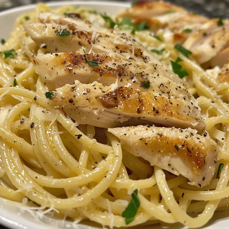 Cierre de pasta de pollo, miel y pimienta, con queso parmesano.