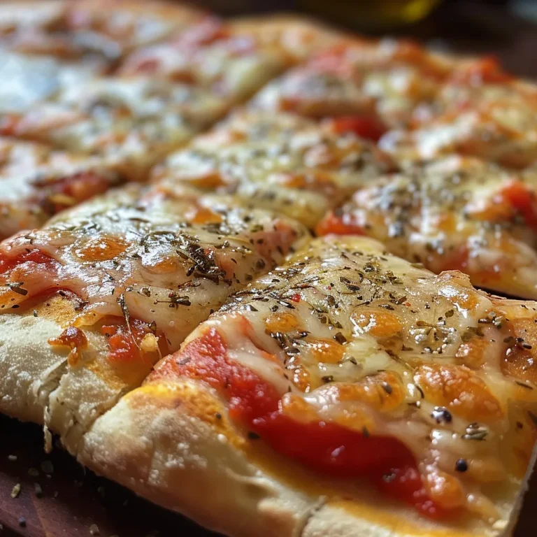 Primer plano de una deliciosa Pizza Casera en Sartén, con ingredientes visibles.