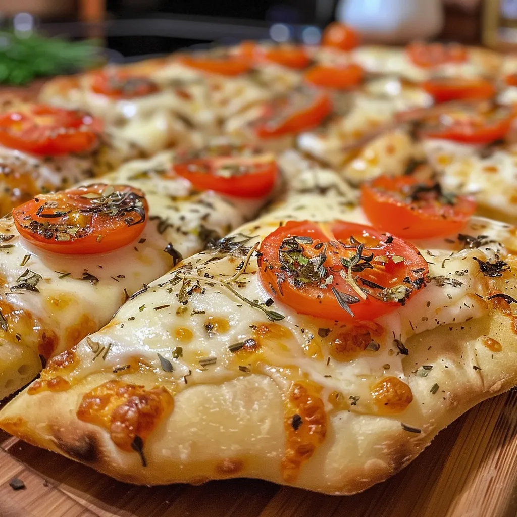 Primer plano de un trozo de pizza con ingredientes frescos.