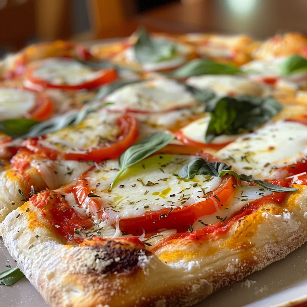 Primer plano de una deliciosa Pizza Margherita.