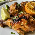 Pollo marinado con hierbas frescas y cítricos, capturado en un iPhone 15 Pro.