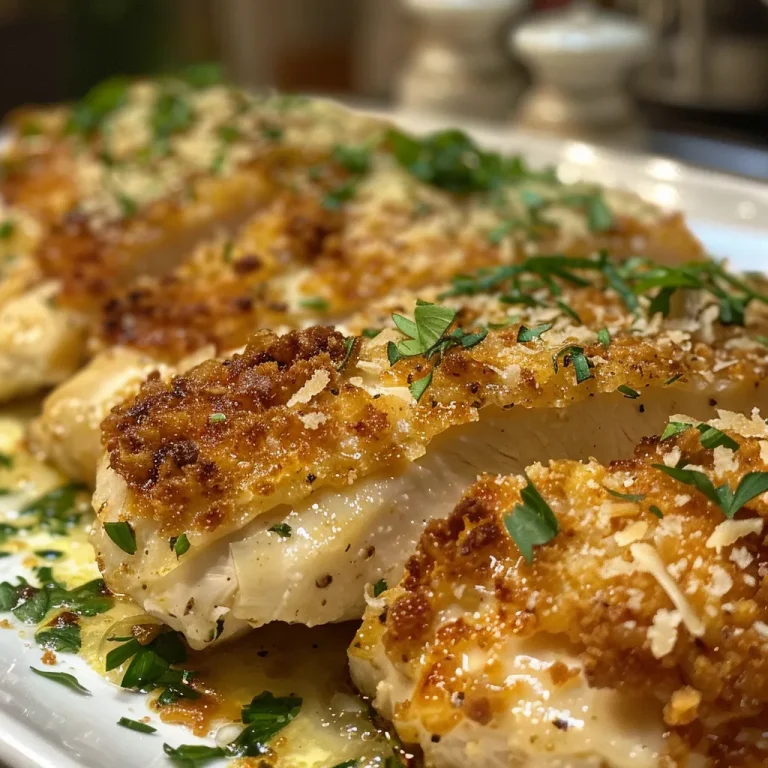 Pollo jugoso con salsa cremosa y queso parmesano.