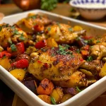 Tiras de pechuga de pollo y verduras cortadas dispuestas en un plato.