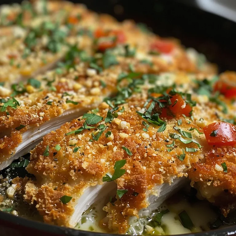 Pechugas de pollo empanizadas y gratinadas con queso parmesano.