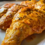 Pollo empanizado jugoso presentado en un plato.