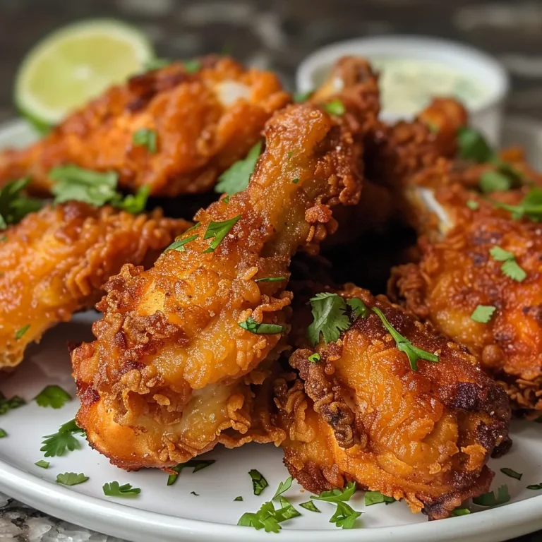 Pollo frito con una corteza dorada y jugosa.