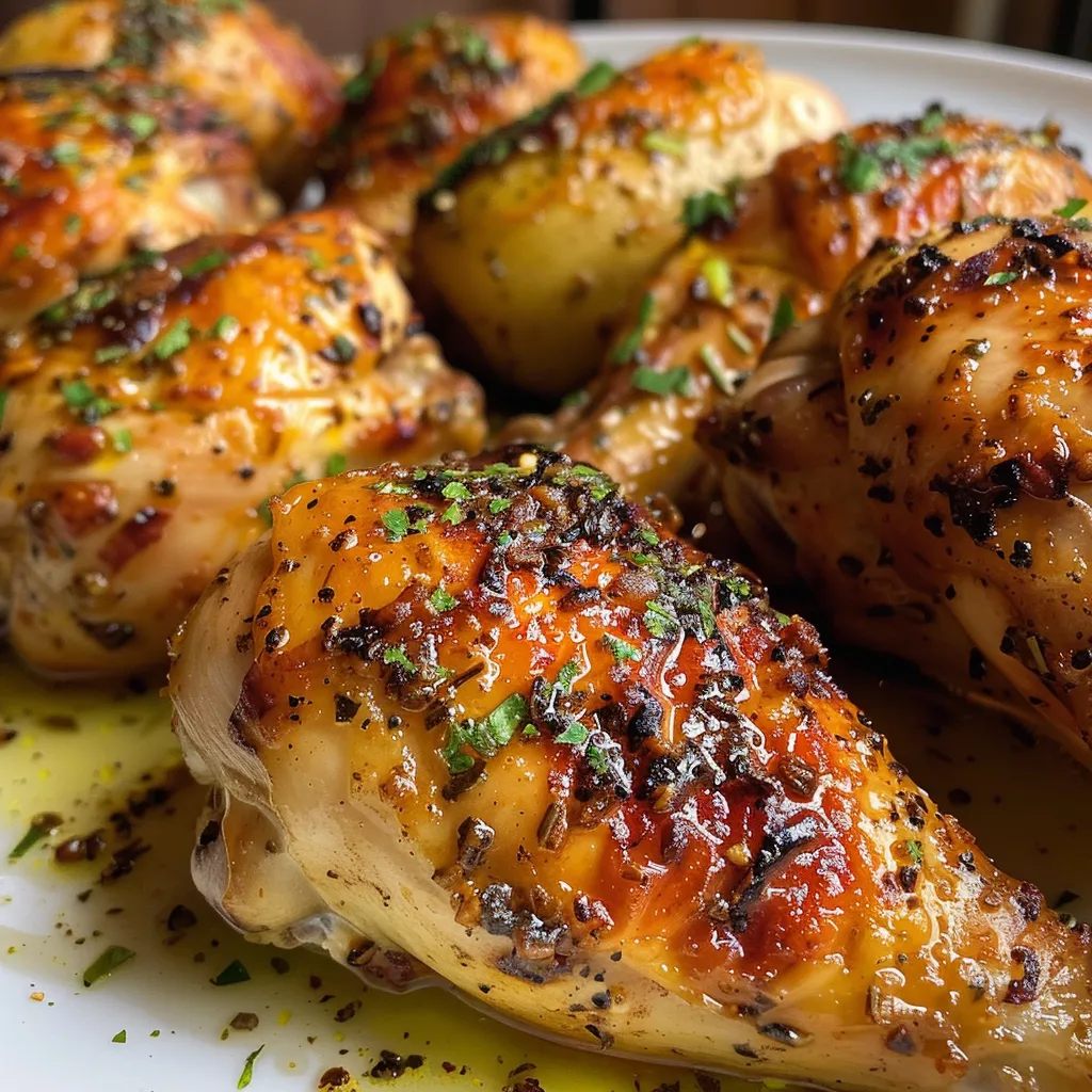 Plato de pollo con especias, acompañado de vegetales frescos.