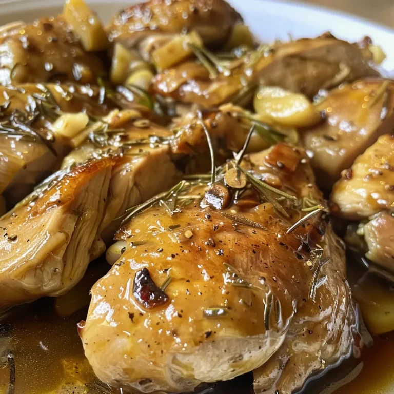 Vista lateral del Pollo Miel Glaseado, mostrando su textura jugosa.