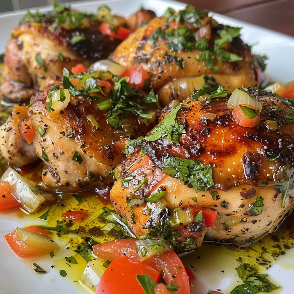 Fotografía detallada de Pollo primavera, resaltando su textura y colores vibrantes.