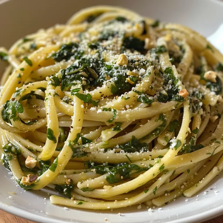 Descubre la Magia de una Salsa de Pasta Cremosa y Saludable Tazón de salsa cremosa de espinacas con pasta, en primer plano.