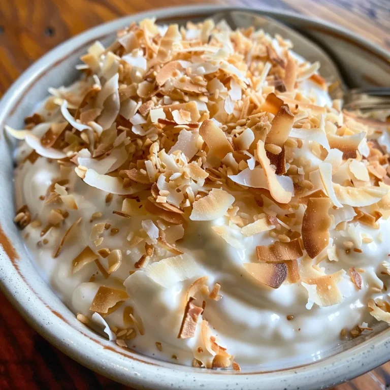 Tazón de yogur de coco con coco tostado y chocolate.