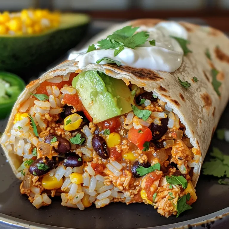 Tazón de burrito con pollo, aguacate y frijoles negros, visto lateralmente.