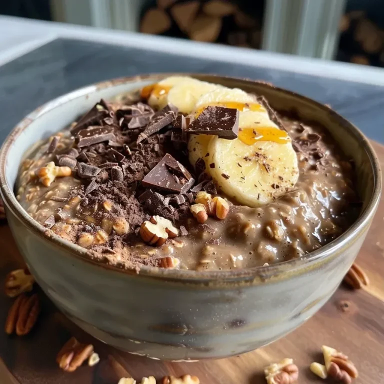 ['Avena sin cocinar de chocolate y plátano en un bowl.', 'Platos de avena con rodajas de plátano y cacao.', 'Porción de avena fría con plátano y chocolate.', 'Avena de chocolate y plátano con ingredientes frescos.']