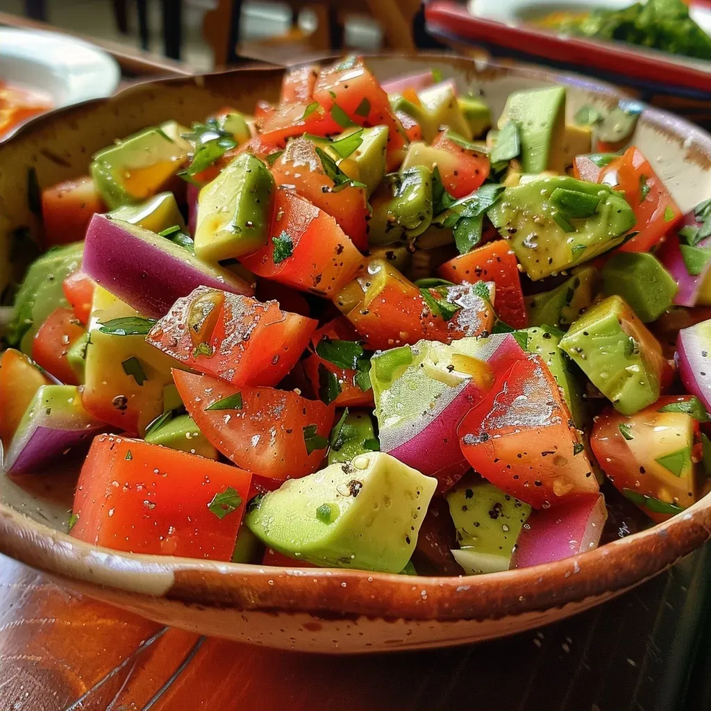 Ensalada de remolacha con aguacate y nueces, vista lateral.