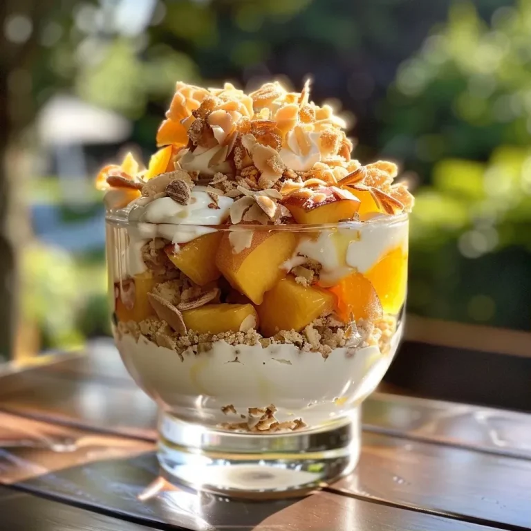 ['Parfait de mango con capas de yogur y granola.', 'Mango Parfait en un vaso transparente con ingredientes visibles.', 'Primer plano de un Mango Parfait con frescura y color vibrante.', 'Mango Parfait servido con frutas y granola, decorado con menta.']