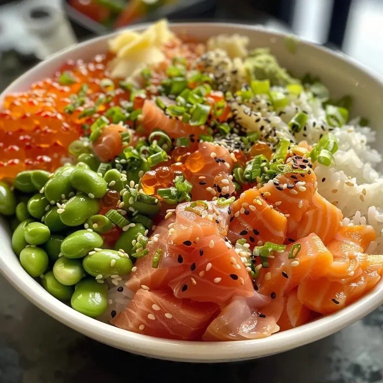 ['Poke bowl colorido con pescado crudo y vegetales frescos.', 'Primer plano de un poke bowl lleno de ingredientes saludables.', 'Poke bowl con arroz, aguacate y toppings variados.', 'Vista lateral de un poke bowl preparado con atún y edamame.']