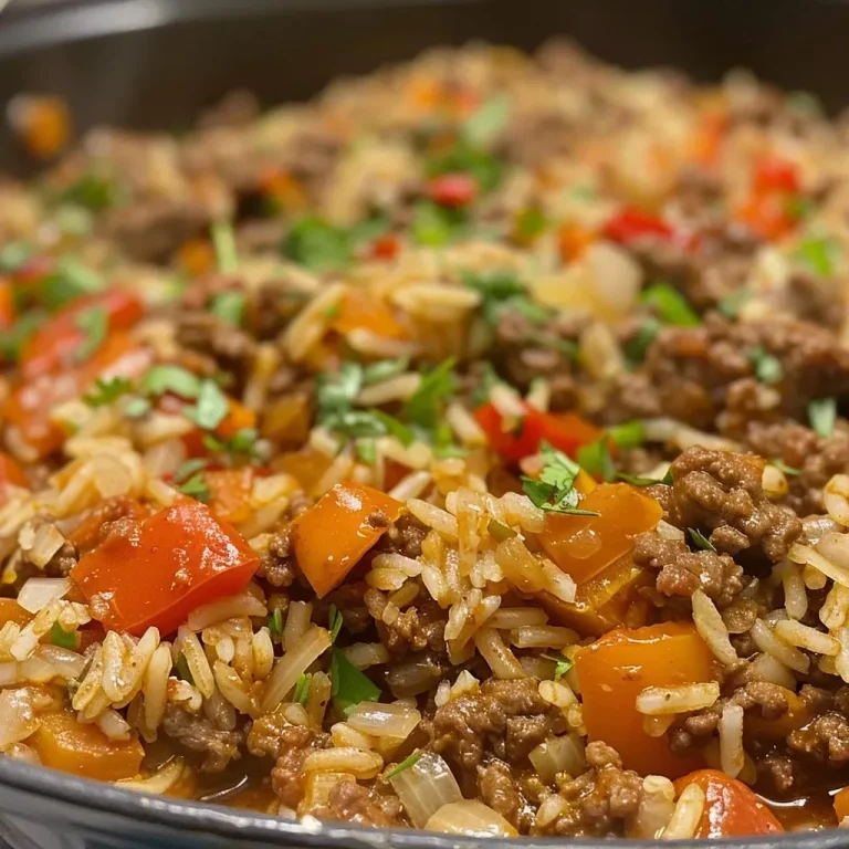 ['Olla con carne molida y arroz cocinado juntos.', 'Close up de un platillo de carne y arroz en una olla.', 'Receta de carne y arroz en una olla, vista lateral.', 'Comida deliciosa de carne y arroz en una sartén.']