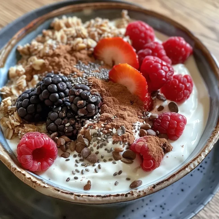 ['Semillas de chía en yogur griego.', 'Yogur con semillas de chía y frutas.', 'Primer plano de yogur con chía y toppings.', 'Preparación de yogur con semillas de chía.']