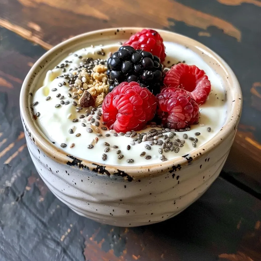 Semillas de chía en yogur griego.