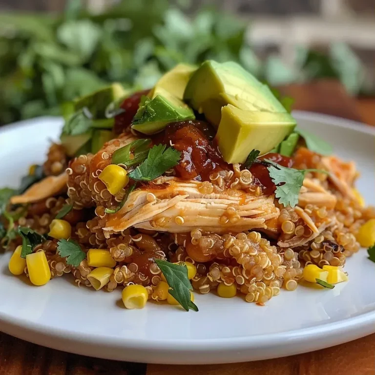 ['Tazón de quinoa con pollo a la BBQ, maíz y aguacate.', 'Bowl de quinoa acompañado de pollo tierno y salsa BBQ.', 'Close-up de un tazón de quinoa con ingredientes frescos y coloridos.', 'Tazón de quinoa y pollo a la BBQ con maíz y aguacate en rodajas.']