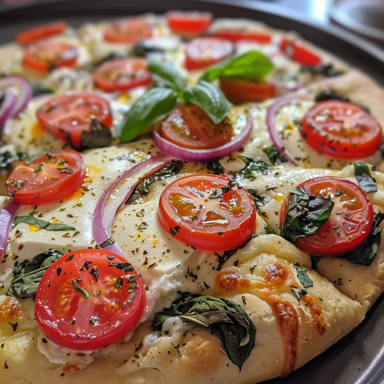 ['Pizza de ricotta con toppings frescos vista de lado.', 'Slices de pizza de ricotta, mostrando su textura jugosa.', 'Primer plano de una deliciosa pizza de ricotta.', 'Vista lateral de una pizza de ricotta recién horneada.']