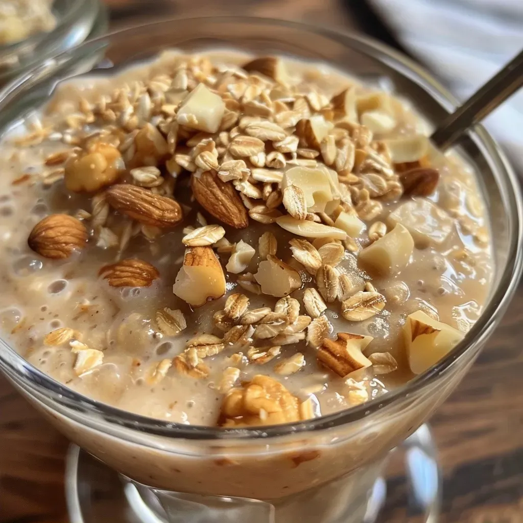Tazón de avena con jengibre, visto en ángulo lateral.