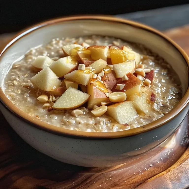['Tazón de avena con manzanas y almendras en una mesa.', 'Plato de avena decorado con manzanas en cubos y almendras troceadas.', 'Avena caliente con piezas de manzana y almendras en un recipiente.', 'Vista lateral de avena cocida con ingredientes frescos.']