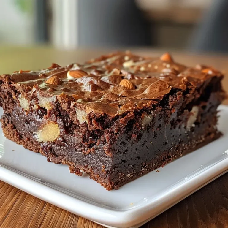 ['Brownie de pera y chocolate con textura jugosa.', 'Vista lateral de un brownie de pera y chocolate.', 'Primer plano de un delicioso brownie de pera y chocolate.', 'Brownie de pera y chocolate presentado en un plato.']