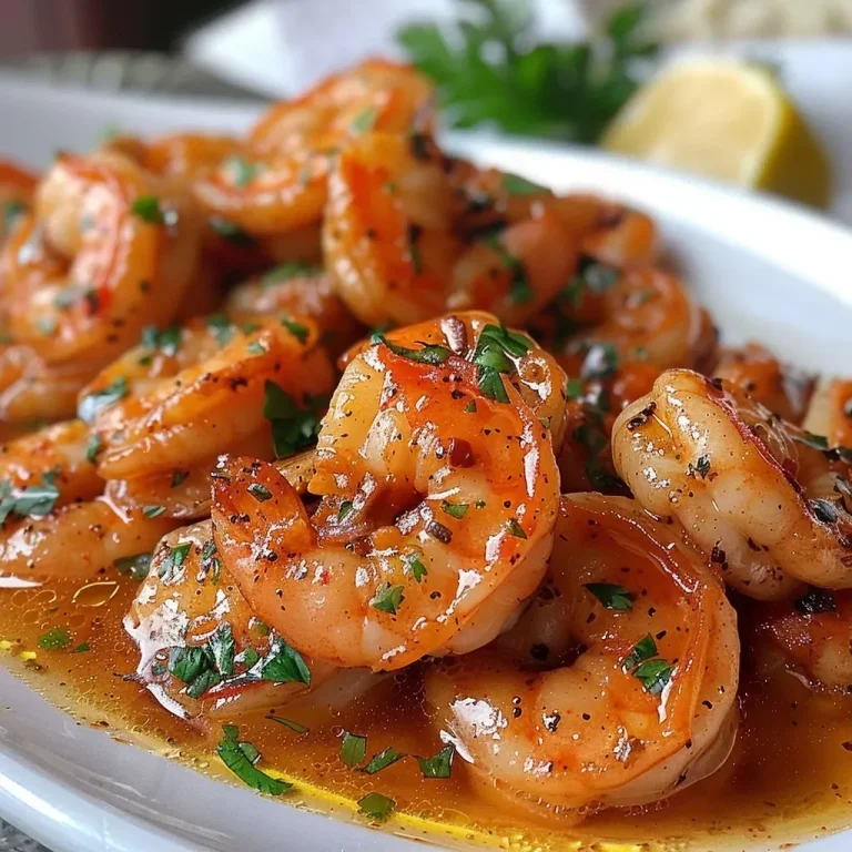 ['Camarones en mantequilla de ajo con crema y pimientos rojos.', 'Primer plano de camarones jugosos en salsa cremosa de ajo.', 'Camarones en mantequilla de ajo sobre un fondo colorido.', 'Platos de camarones en salsa cremosa listos para servir.']