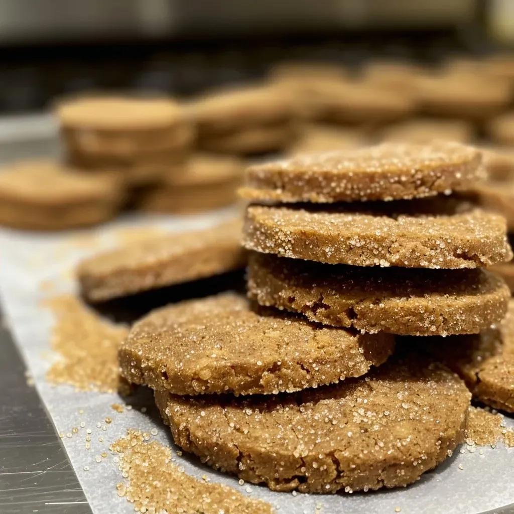 ['Galletas de jengibre veganas en primer plano, decoradas y apetitosas.', 'Vista lateral de galletas veganas de jengibre, mostrando su textura.', 'Detalle de galletas de jengibre veganas, listas para disfrutar.', 'Galletas veganas de jengibre, con un acabado atractivo y delicioso.']
