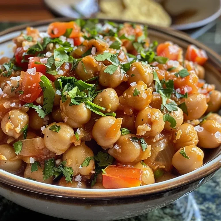 ['Garbanzos enchilados saludables presentados en un plato.', 'Primer plano de garbanzos enchilados en un tazón.', 'Garbanzos sazonados con especias en una mesa.', 'Imagen de garbanzos enchilados listos para degustar.']